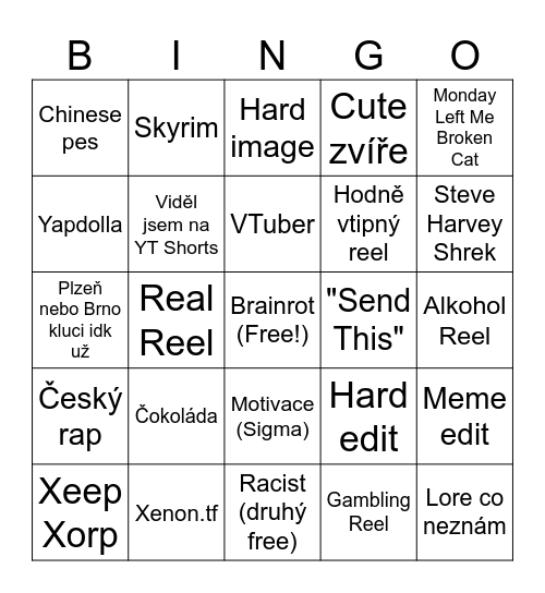 Instagram Reel Bingo Card