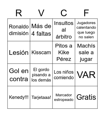 Bingo del R. Valladolid Bingo Card