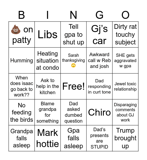 Christmas bingo Card