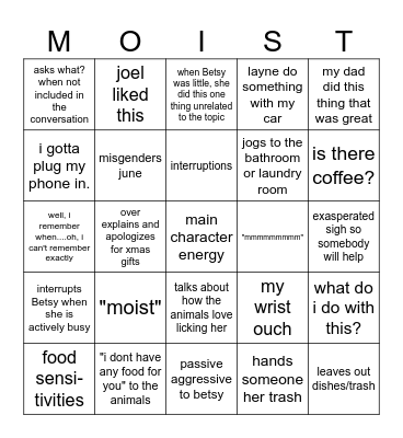 MARY JANE Bingo Card