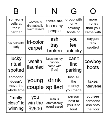 Casino BINGO Card