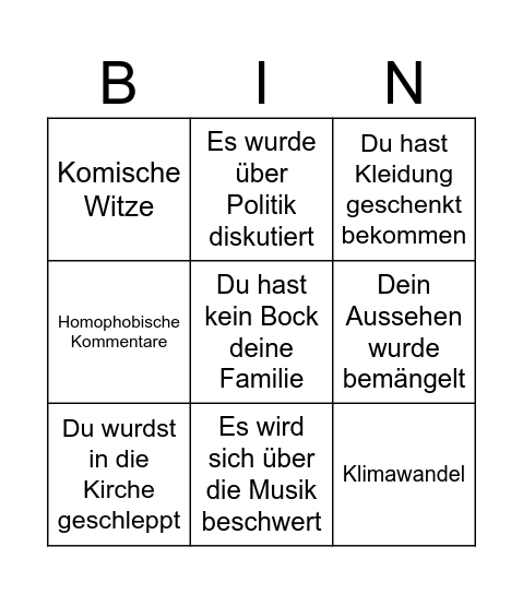 Weihnachtens Bingo by Noora Bingo Card