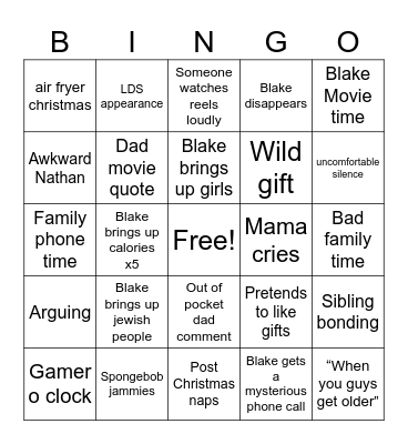 2024 Christmas Bingo Card