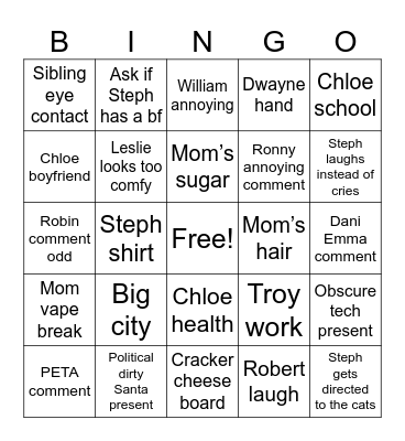 Christmas Bingo Card