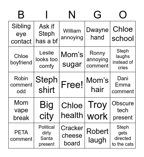 Christmas Bingo Card