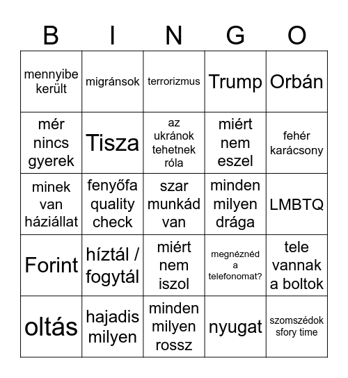 Christmas Bingo Card