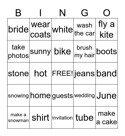 Family & Friends: Review 3 Bingo Card