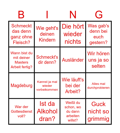 Bullshit Bingo Christmas Edition Bingo Card