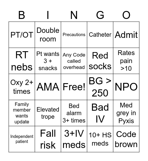 Christmas Eve bingo Card