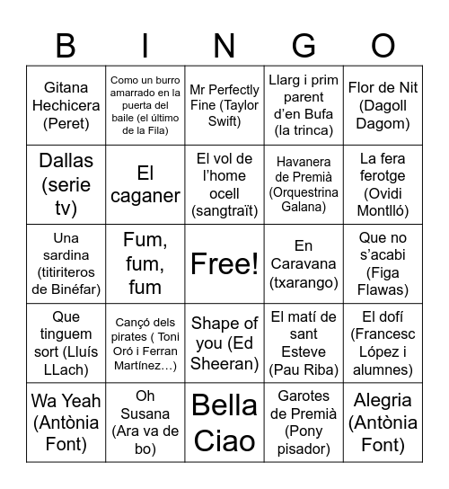 Cal Calçoner Nadal 24_5 Bingo Card