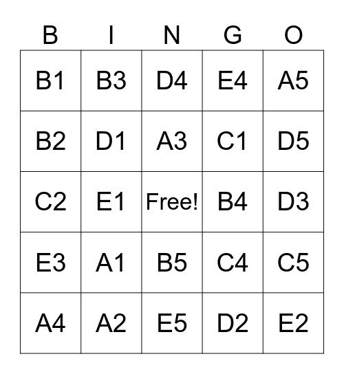 Bianchi Family Christmas Bingo Card