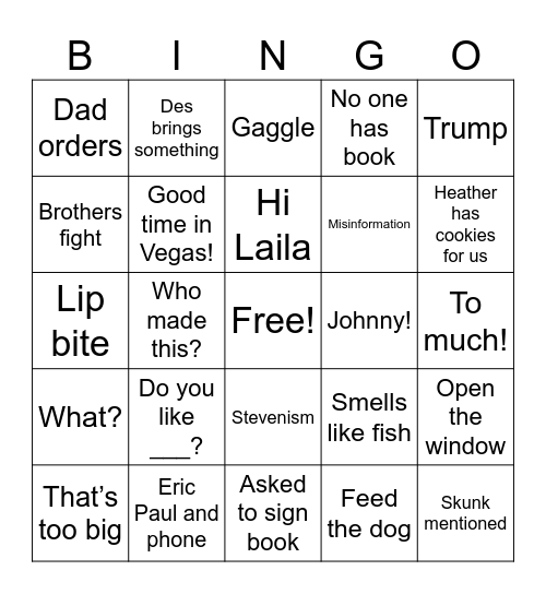 Christmas Bingo Card