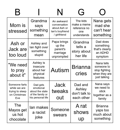 Christmas Bingo 2025 Bingo Card