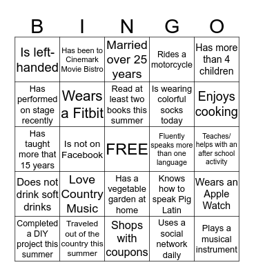 Bingo Card