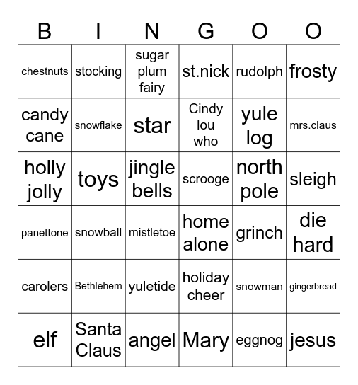 Christmas Bingo Card