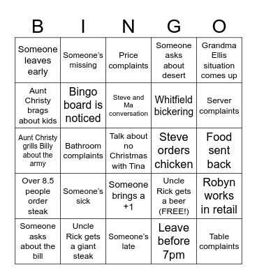 Christmas 2024 Bingo Card