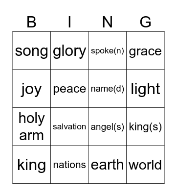 Christmas Day (ABC) Bingo Card