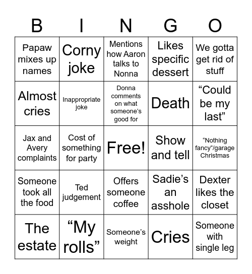Ron and Donna Bingo Card