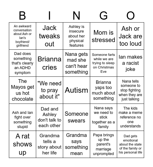 Christmas Bingo 2024 Bingo Card