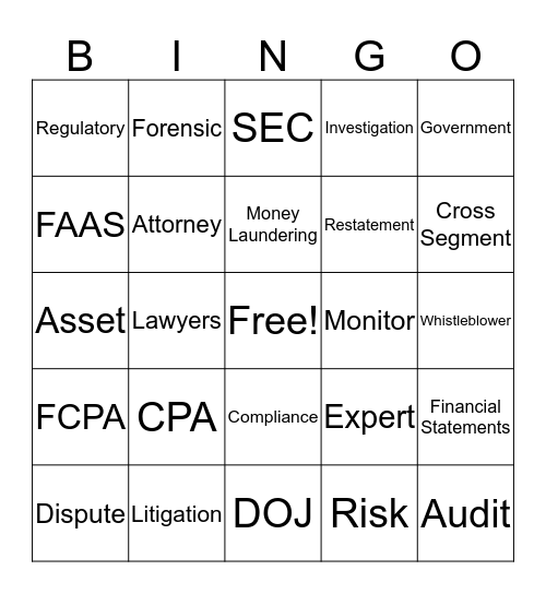 FLC Panel BINGO Card