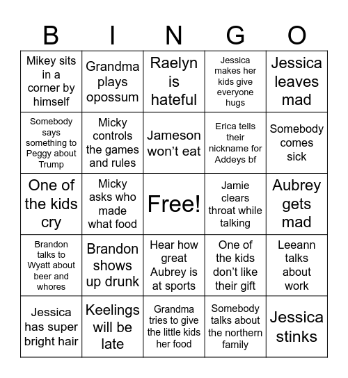 Ball Gamily Christmas Bingo Card