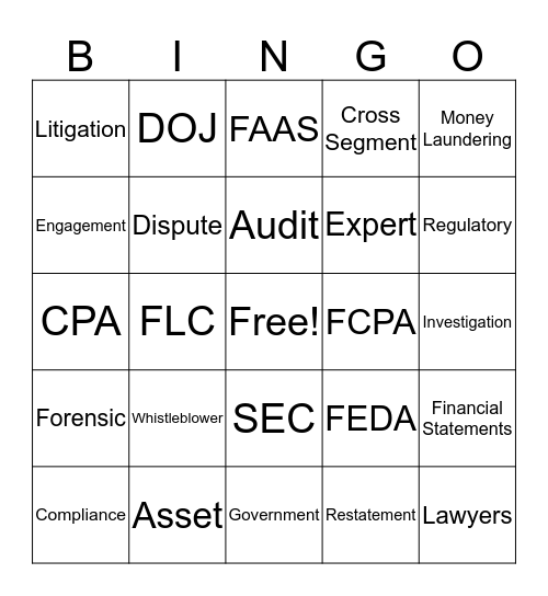 FLC Panel BINGO Card