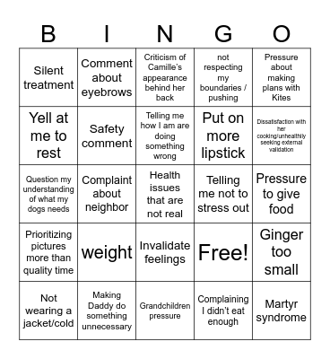 Triggers Christmas 2024 Bingo Card