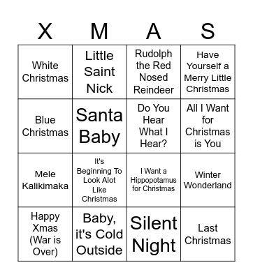 Sock Exchange Bingo Card