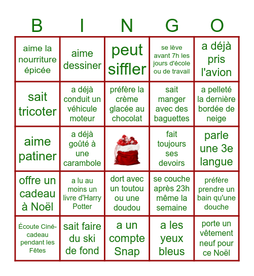 Noël chez les Schmidt et Guimont - 2024 Bingo Card