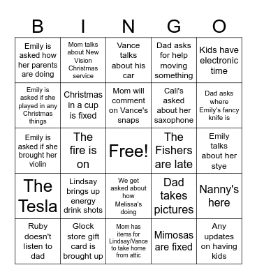 Christmas Bingo Card