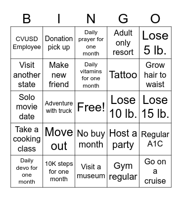 2025 Bingo Card