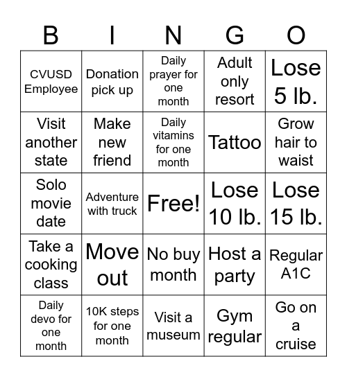 2025 Bingo Card