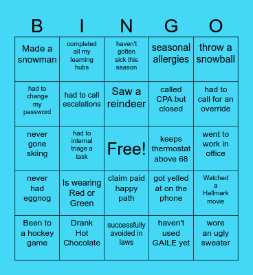 Winter Fun! Bingo Card