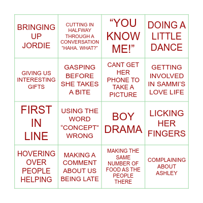 XMAS AT GRANDMA SHERMAN’S Bingo Card
