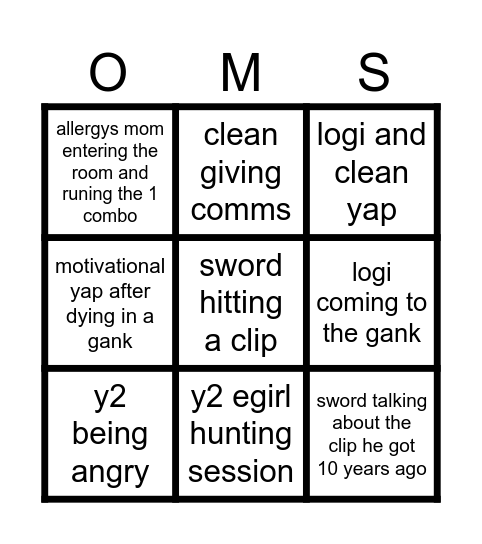 ON MY SOUL BINGO Card