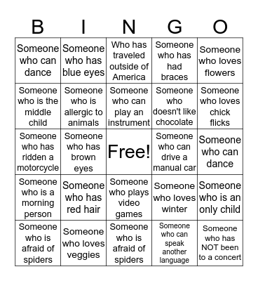 Ice-Breaker Bingo Card