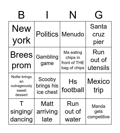 Xmas bingo Card