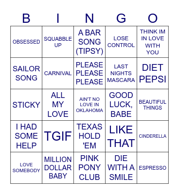HITS OF 2024! Bingo Card