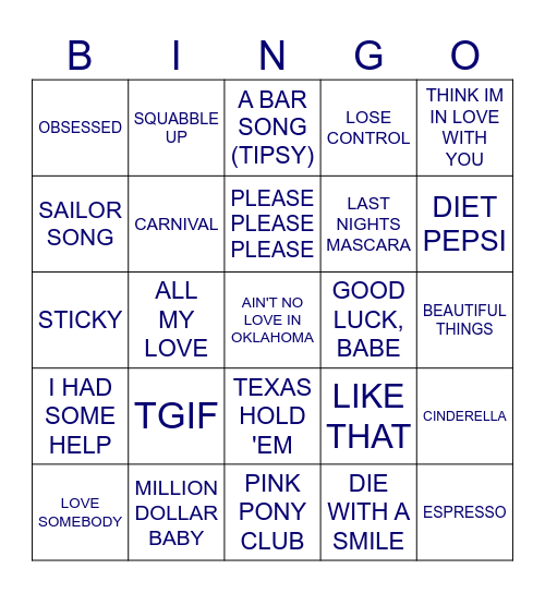 HITS OF 2024! Bingo Card