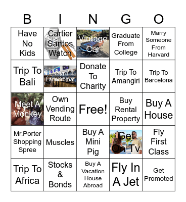 Billy’s Life Bingo Card Bingo Card