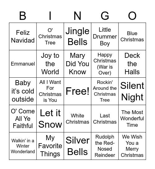 🎄Christmas Song Bingo🎄 Bingo Card