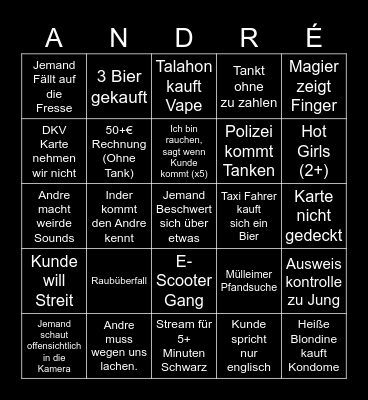 Tankstellenbingo Card