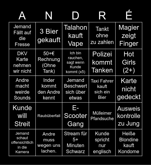 Tankstellenbingo Card