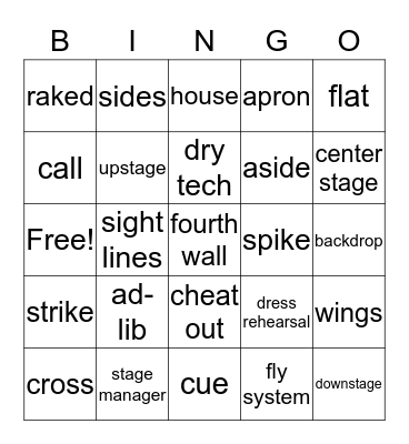 Theatre Bingo Card