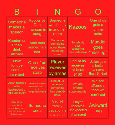 Christmas 2025 Bingo Card