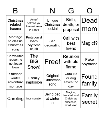 Christmas Movie Bingo 2024 Bingo Card