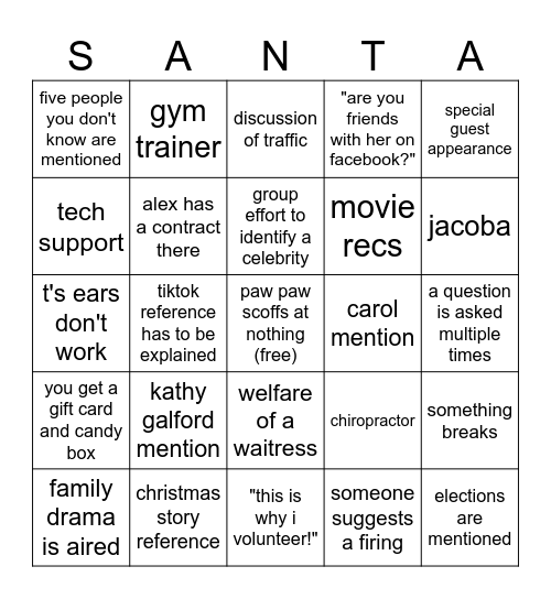2 christmas 2 bingo ☃️🎄🎁 Bingo Card