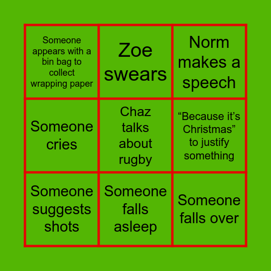 Preston Christmas Bingo 2024 Bingo Card