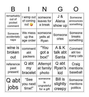 Christmas ‘24 Bingo Card