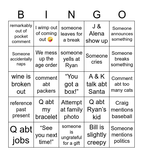 Christmas ‘24 Bingo Card